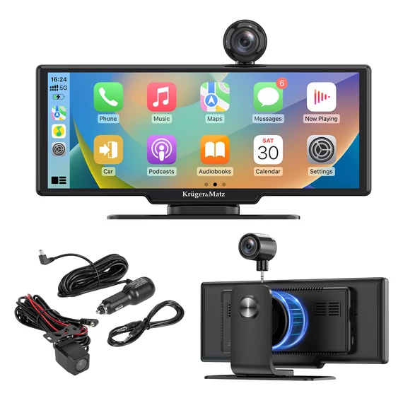 Kruger&Matz KM2021 autós multimédia állomás – Android Auto, Apple CarPlay, DVR, tolatókamera