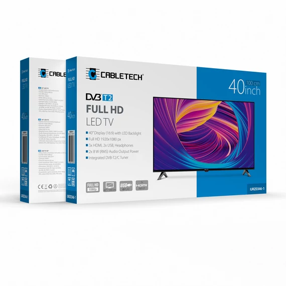 Cabletech 40" televízió DVB-T2 H.265 HEVC – box
