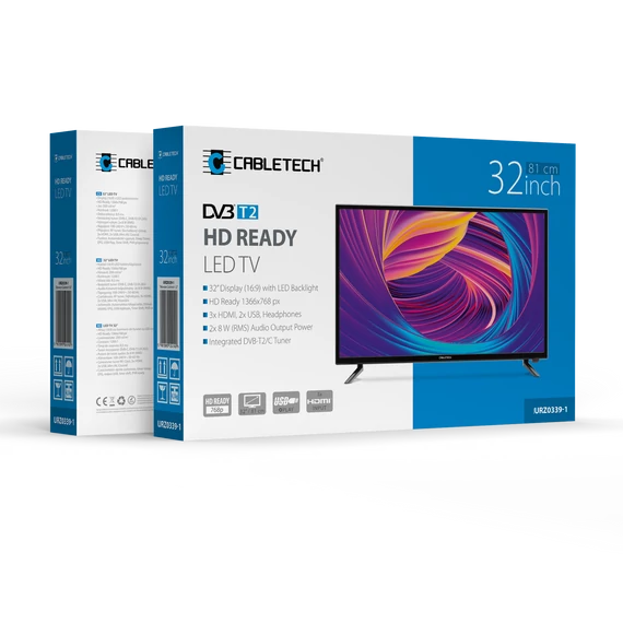 Cabletech 32" televízió DVB-T2 H.265 HEVC – box
