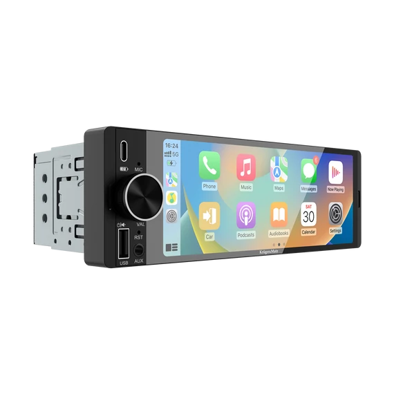 Kruger&Matz KM2016 1 DIN autórádió – CarPlay, Android Auto, 6,36