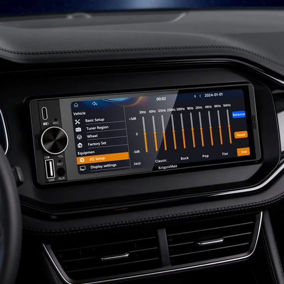 Kruger&Matz KM2016 1 DIN autórádió – CarPlay, Android Auto, 6,36