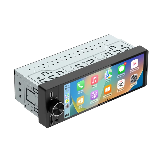 Kruger&Matz KM2016 1 DIN autórádió – CarPlay, Android Auto, 6,36