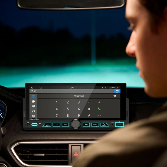 Kruger&Matz KM2017 autórádió CarPlay/Android Auto funkcióval
