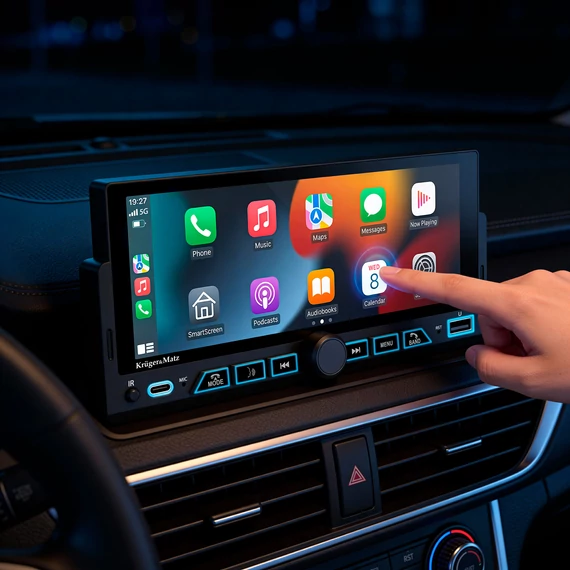 Kruger&Matz KM2017 autórádió CarPlay/Android Auto funkcióval